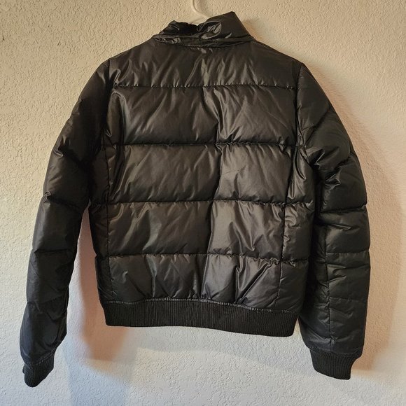 WOMENS GAP PLAIN BLACK CASUAL ZIP UP DOWN PADDED WINTER RAIN COAT JACKET SIZE M - Picture 3 of 5